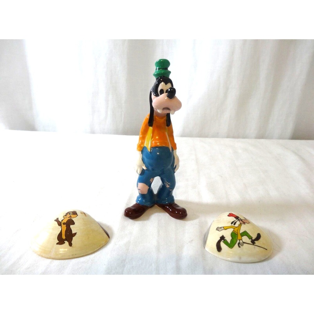 GOOFY Ceramic Figure 6" Japan Walt Disney Productions Figurine n Rare Seashells